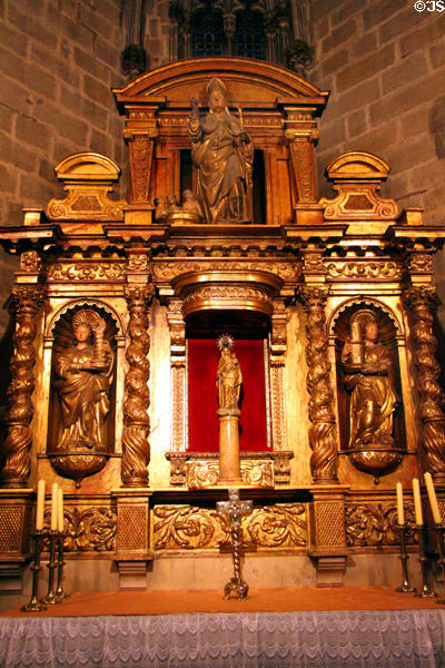 Virgin of Pilar altarpiece (18thC) at Barcelona Cathedral. Barcelona, Spain.