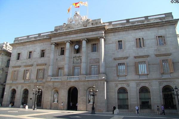 Casa de la Ciutat (Barcelona City Hall) (14th C onward) (on Plaça Sant Jaume). Barcelona, Spain. Style: Neoclassical & Gothic.