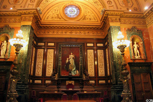 Queen Regent's room (Sala de la Reina Regent) at Barcelona City Hall. Barcelona, Spain.