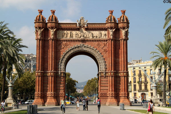Arc de Triomphe (1888) entrance arch for 1888 Universal Exhibition. Barcelona, Spain. Architect: Josep Vilaseca i Casanovas.