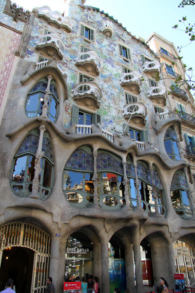 Lower level detail of Casa Batlló. Barcelona, Spain.