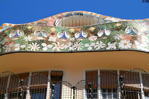 Upper story of rear facade of Casa Batlló. Barcelona, Spain.
