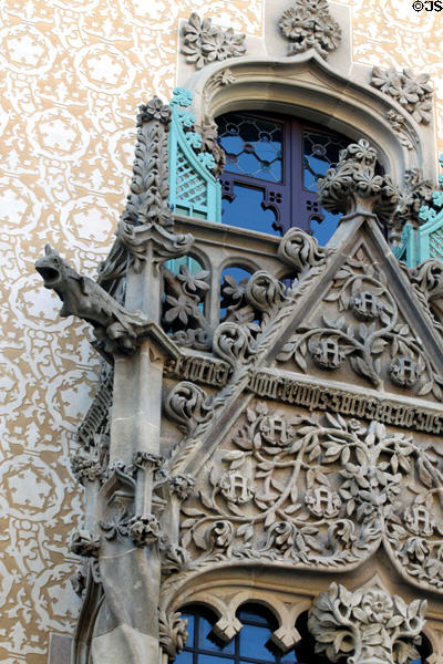 Gothic carvings of Casa Amatller. Barcelona, Spain.