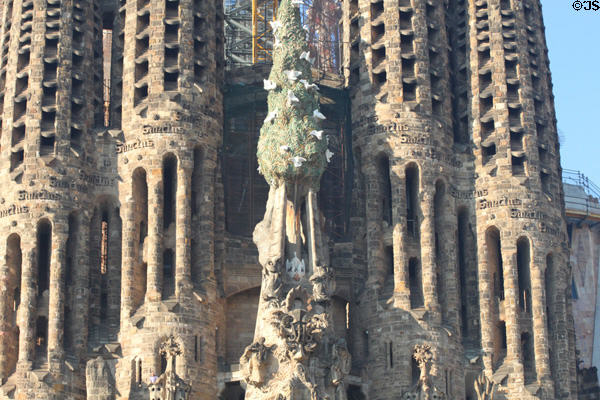 Nativity end towers of Sagrada Familia. Barcelona, Spain.