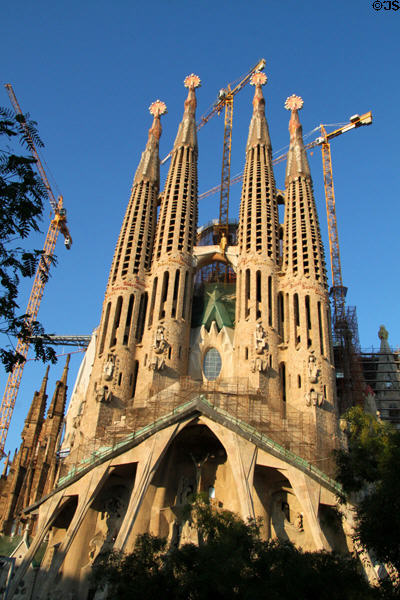 Passion facade of Sagrada Familia. Barcelona, Spain.