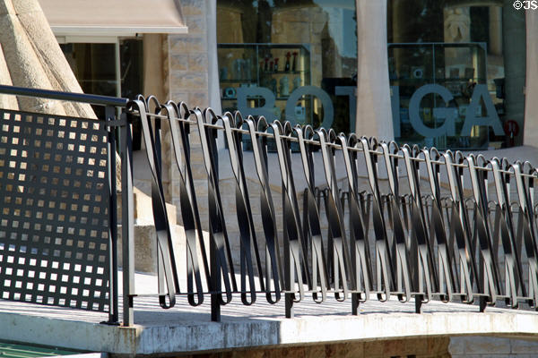 Iron railing at Sagrada Familia. Barcelona, Spain.