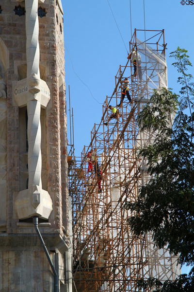 Construction activity at Sagrada Familia. Barcelona, Spain.
