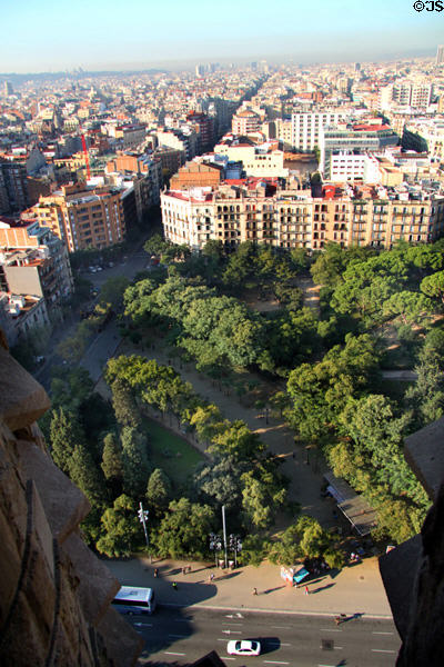 Park at base of Sagrada Familia. Barcelona, Spain.