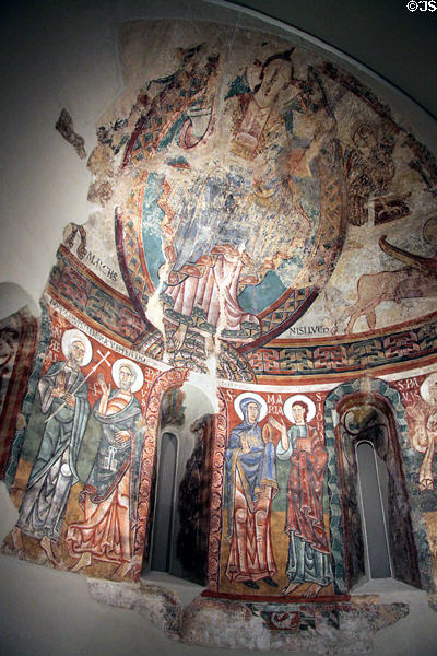 Fresco from Cathedral of St Peter of Urgell (12thC) at Museu Nacional d'Art de Catalunya. Barcelona, Spain.