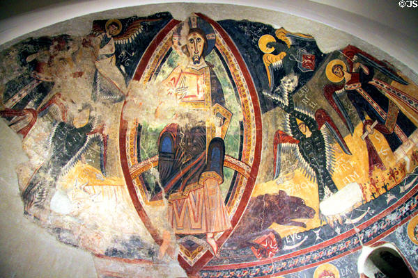 Fresco from church of Sant Pau d'Esterri de Cardós (12thC) at Museu Nacional d'Art de Catalunya. Barcelona, Spain.