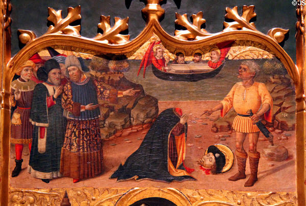 Decapitation of St James Major painting (15thC) by Master of Cruïlles at Museu Nacional d'Art de Catalunya. Barcelona, Spain.