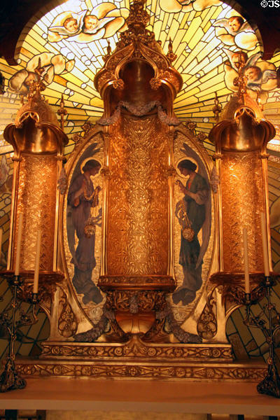 Modernista oratori chapel altarpiece detail (c1905) by Joan Busquets at Museu Nacional d'Art de Catalunya. Barcelona, Spain.
