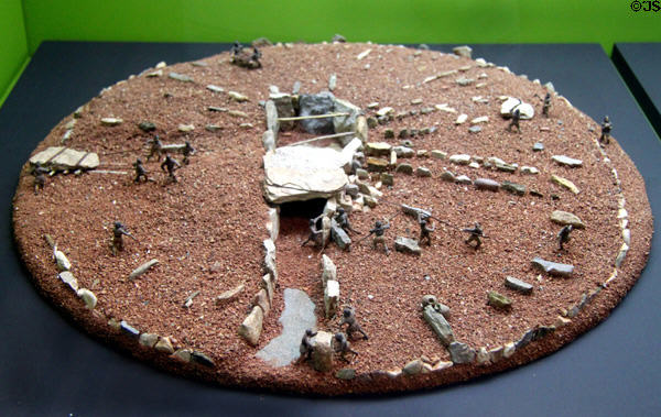 Model of how prehistoric Dolmen were constructed at Museu d'Arqueologia de Catalunya. Barcelona, Spain.