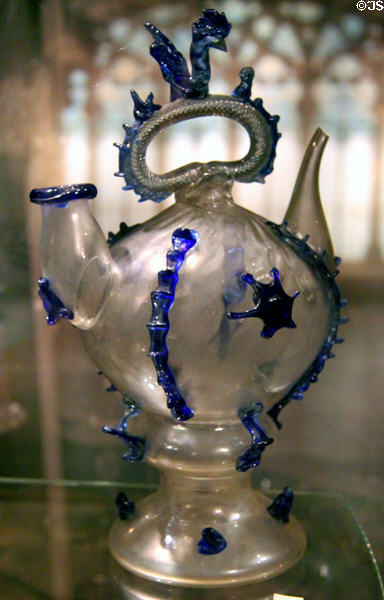 Catalan glass decanter (18thC) at Museu d'Arqueologia de Catalunya. Barcelona, Spain.