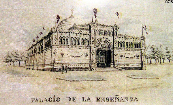 Image of Education Palace 1888 Universal Exposition at Barcelona at Museum of Decorative Arts. Barcelona, Spain.