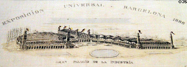 Image of Industry Palace 1888 Universal Exposition at Barcelona at Museum of Decorative Arts. Barcelona, Spain.