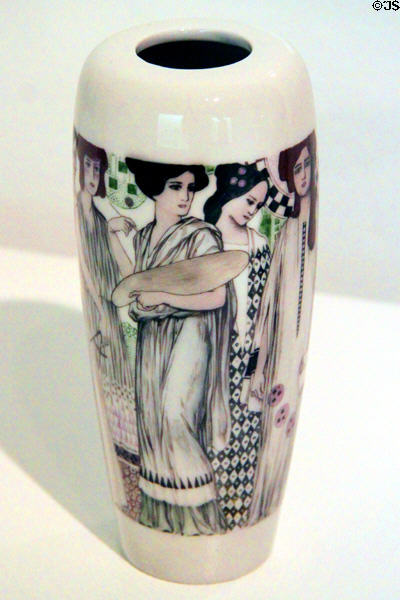 Vase with Muses (1907) by Antoni Serra Fiter at Ceramics Museum of Barcelona. Barcelona, Spain.