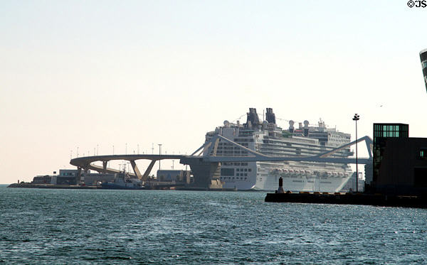 Norwegian Epic cruise ship in Barcelona port. Barcelona, Spain.