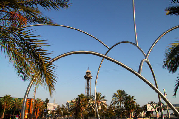 Onades (Waves) sculpture (2003) by Andreu Alfaro. Barcelona, Spain.