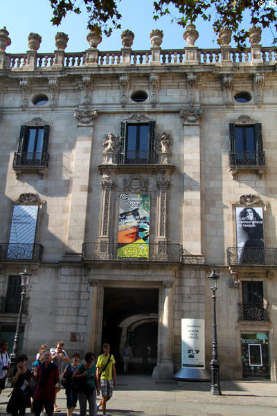 Palau de la Virreina (1772-8) (La Rambla 99) now Barcelona's City Council Culture Institute. Barcelona, Spain. Style: Baroque. Architect: Carles Grau.