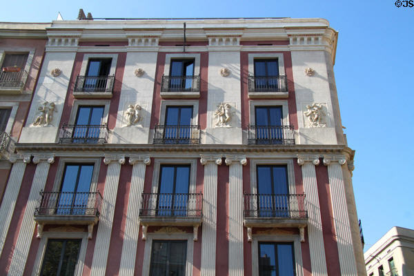 Casa Bagues (c1883) (now Bagues Hotel) (La Rambla 105). Barcelona, Spain.