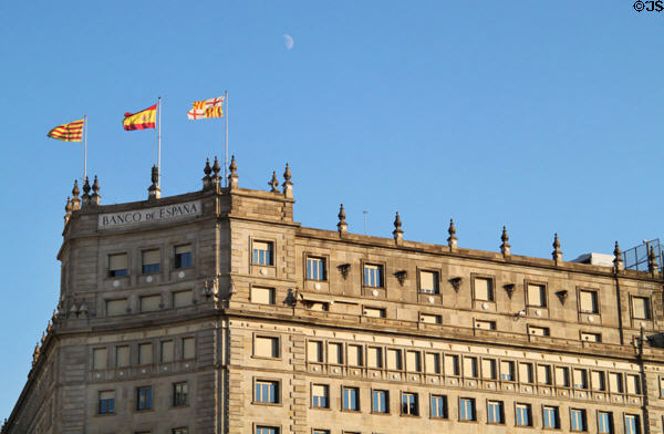 Banco de España on Plaça de Catalunya. Barcelona, Spain.