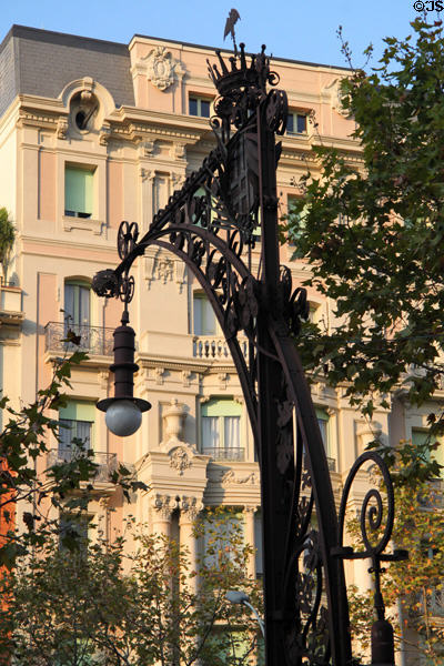 Elaborate Passeig de Gràcia lampstand. Barcelona, Spain.