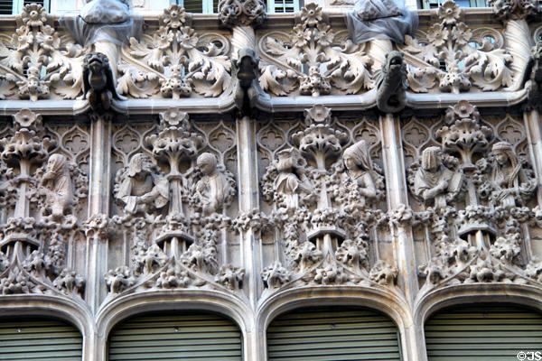 Carving detail of Casa Asia (aka Palacio Baró de Quadras). Barcelona, Spain.