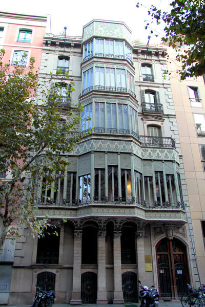 Rear facade of Palacio Baró de Quadras (aka Casa Asia) (1904-6) (Carrer del Rosselló 279). Barcelona, Spain. Style: Modernista. Architect: Josep Puig i Cadafalch.