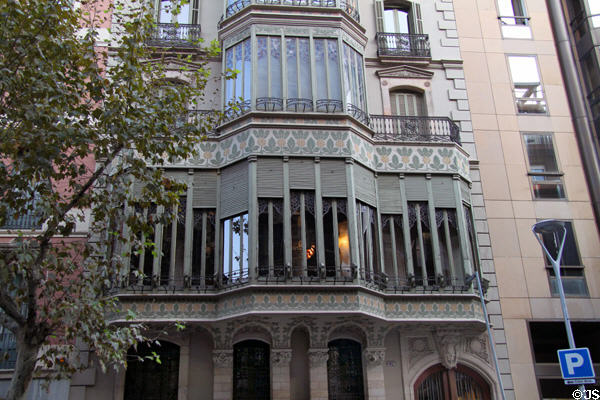 Rear facade of Palacio Baró de Quadras (aka Casa Asia). Barcelona, Spain.