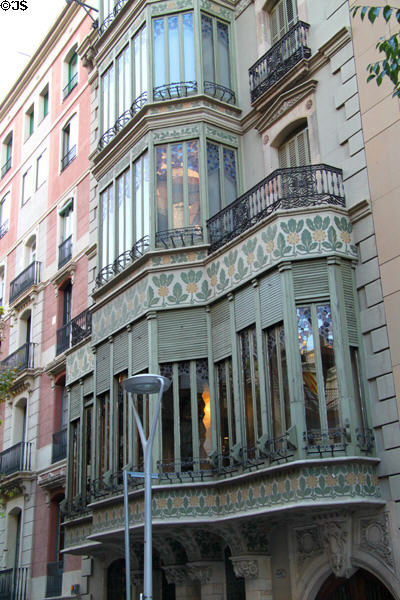 Rear facade details of Palacio Baró de Quadras (aka Casa Asia). Barcelona, Spain.