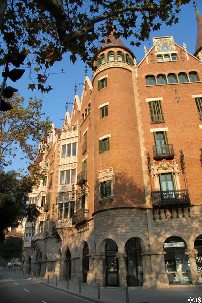 Ground level details of Casa Terrades. Barcelona, Spain.