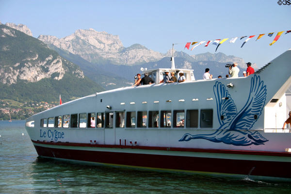 Cruise boat on lake. Annecy, France.