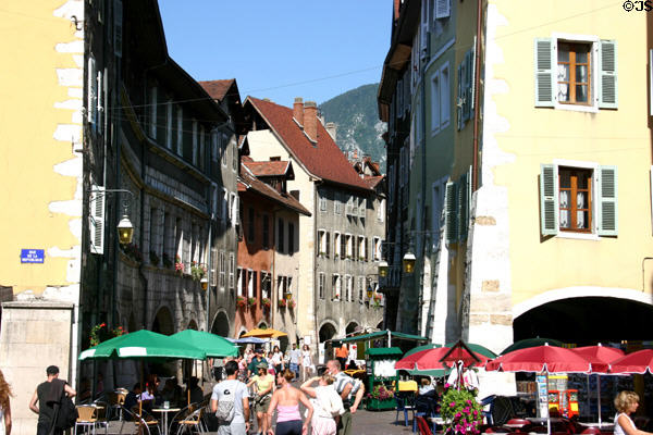 Old town streetscape. Annecy, France.