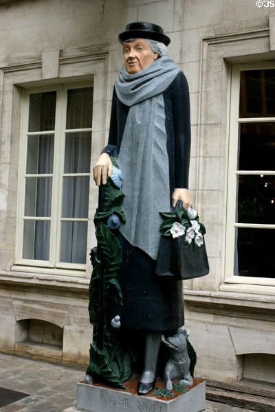 Statue of poet Marie Noël on Place de l'Hotel de Ville. Auxerre, France.