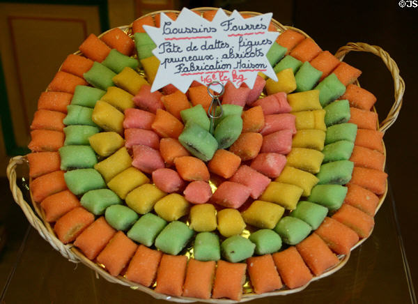 Candies in shop window. Auxerre, France.