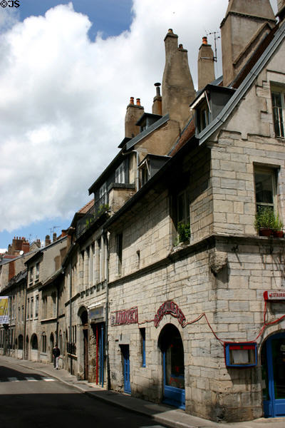 Streetscape along Grande Rue. Besançon, France.