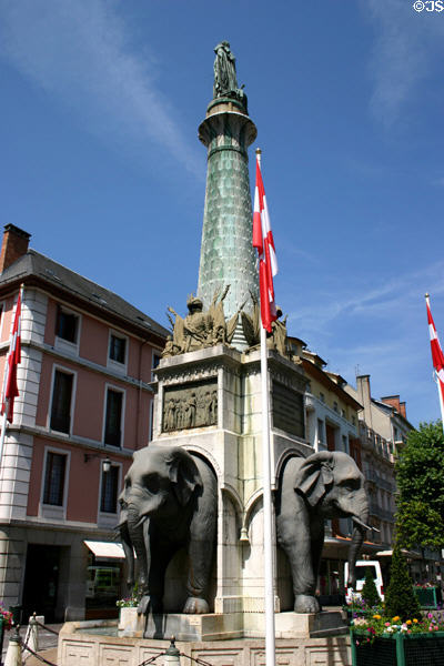 Elephant Fountain commenorates Comte General de Boigne. Chambéry, France.