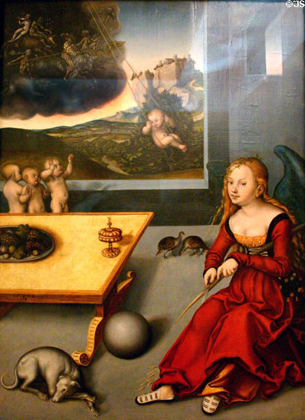 Melancholia (1532) by Lucas Cranach the Elder in Unterlinden Museum. Colmar, France.