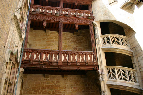 Spiral staircase in courtyard of Hotel Chambellan (15thC) at 34 rue des Forges. Dijon, France.