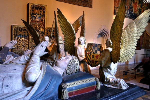 Marble & alabaster tomb of John the Fearless & Margaret of Bavaria (1413-70) by Jean de la Huerta & Antoine le Moiturier in Museum of Fine Arts. Dijon, France.