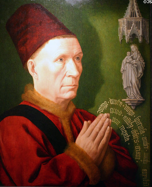 Probably portrait of Hugues de Rabutin (c1470) by Master of Saint-Jean-de-Luze in Museum of Fine Arts. Dijon, France.