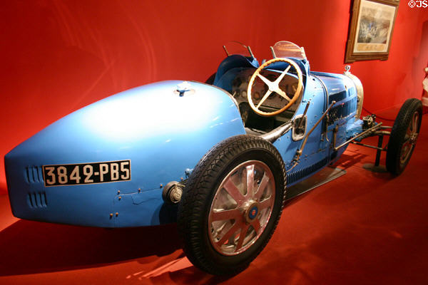 Bugatti (1929) two-seat racing type 35B, France; 210km/h (8 cylinders) in Schlumpf National Automobile Museum. Mulhouse, France.
