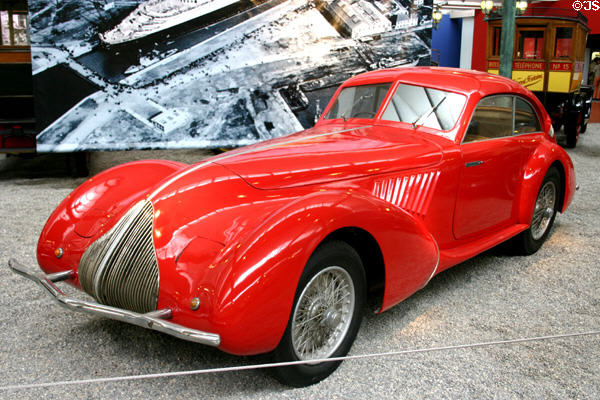 Alfa Romeo (1936) coach 8C 2,9A, Italy; 220km/h (8 cylinders) in Schlumpf National Automobile Museum. Mulhouse, France.