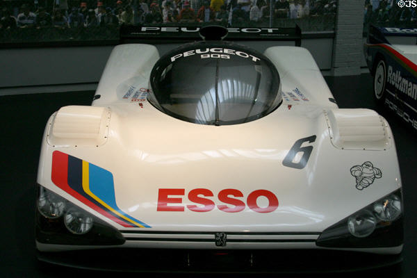Peugeot (1990) racing coupe 905, France; 360km/h (10 cylinders) in Schlumpf National Automobile Museum. Mulhouse, France.