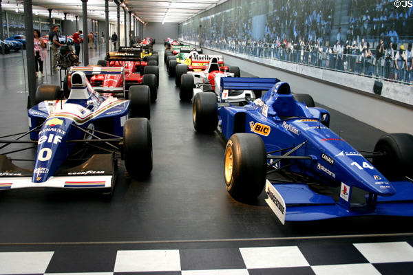 Modern race cars in Schlumpf National Automobile Museum. Mulhouse, France.