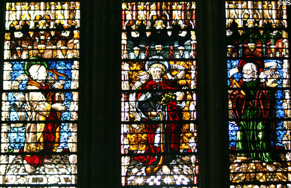 Stained-glass Apostles in Cathedral. Metz, France.