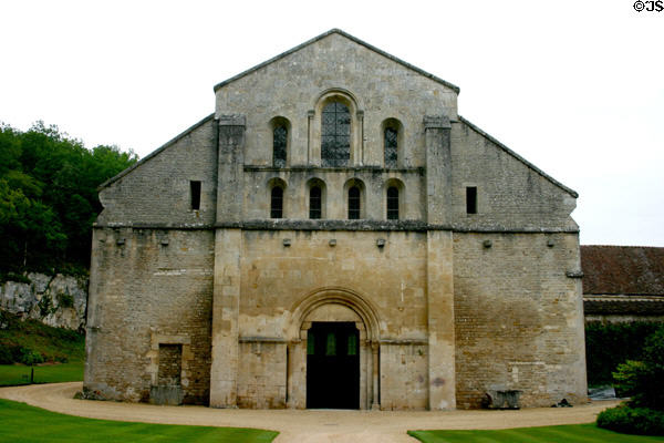 Church (1139-47) of Fontenay Abbey which is second oldest Cistercian community founded by St Bernard (UNESCO). Fontenay, France. Style: Romanesque.