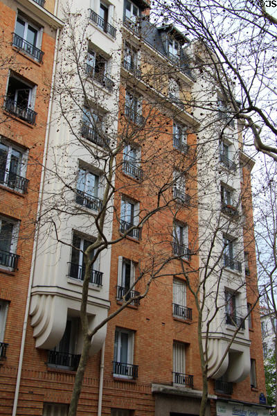 Art Deco apartment building (rue de Picardie) beside Le Carreau du Temple. Paris, France.