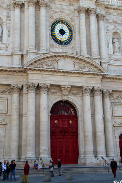 Facade of St Paul-St Louis Jesuit church. Paris, France.